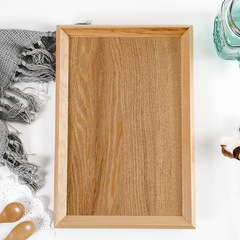 Retro wood color rectangular tea tray tea house cafe hotel tray holding wooden plate can be LOGO