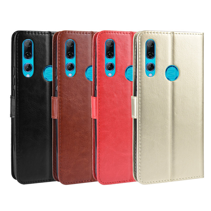 Suitable for Huawei Y9 Prime 2019 Mobile Phone Case Protective Cover P Smart Z Crazy Horse Pattern Leather Case Card Flip Cover