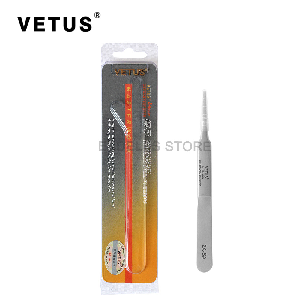 厂家现货不锈钢扁头镊子2A-SA电子零件拆装美容嫁接眉毛加硬镊子