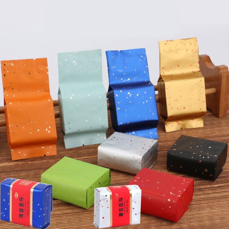 加厚茶叶包装袋小泡袋烫金红茶绿茶岩茶单丛洒金豆腐块铝箔袋