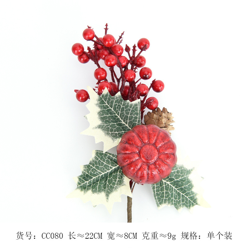 Arreglo de cadena de fruta roja de simulación fruta roja baya decoraciones de navidad accesorios de bricolaje decoración del hogar de la boda