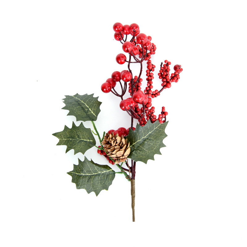 Arreglo de cadena de fruta roja de simulación fruta roja baya decoraciones de navidad accesorios de bricolaje decoración del hogar de la boda
