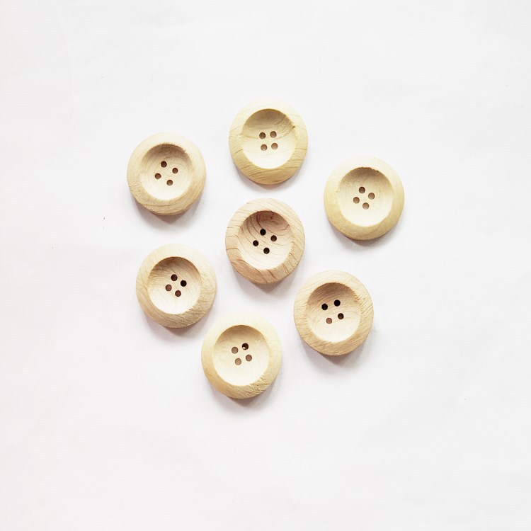 东莞星光厂家直销实木制两眼4孔圆形小木头纽扣子定 激光木质钮制