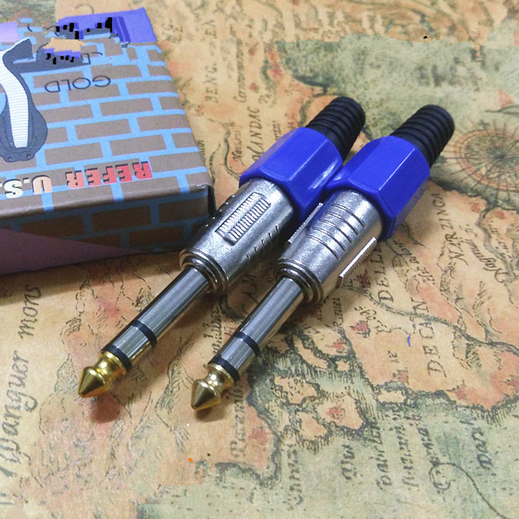 厂家直供瑞士6.35插头6.5焊接插头 双声道插头双声道大三芯插头