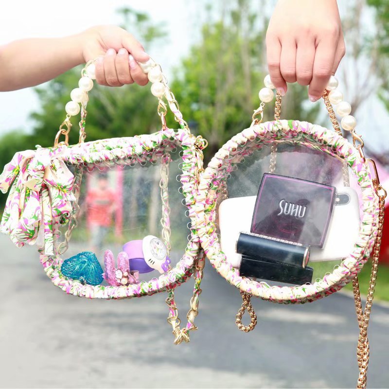 夏季新款 儿童亚克力亲子包 透明泫雅包 手编diy钱包材料包非成品