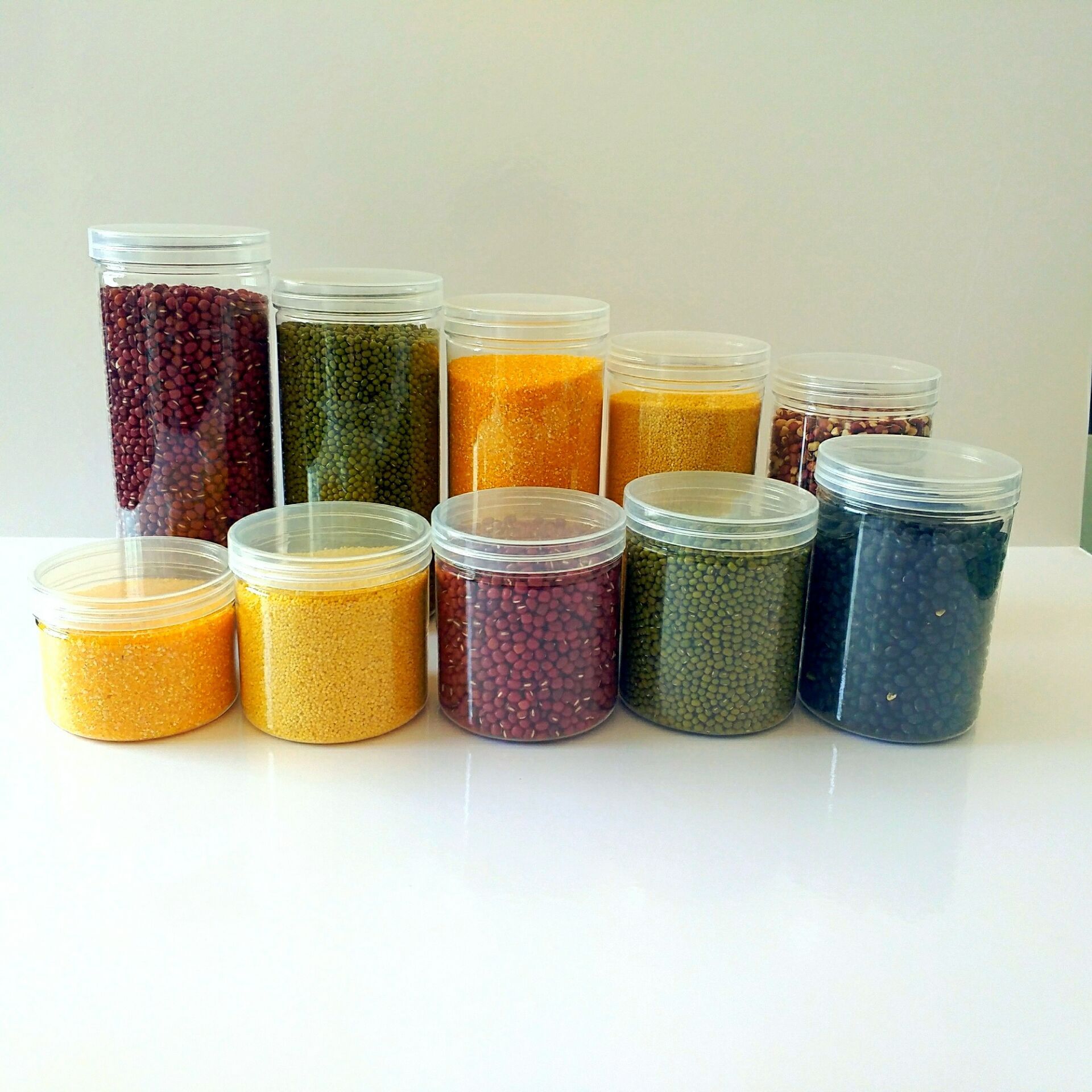 In stock food pet jar food sealed jar plastic sealed jar plastic bucket nut biscuit scented tea storage jar