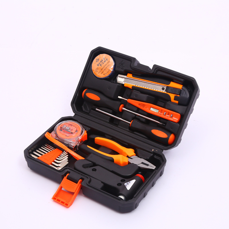 Multifuncional herramientas de hardware del hogar traje martillo de seguridad caja de herramientas del coche herramientas de carpintería caja de herramientas de hardware al por mayor