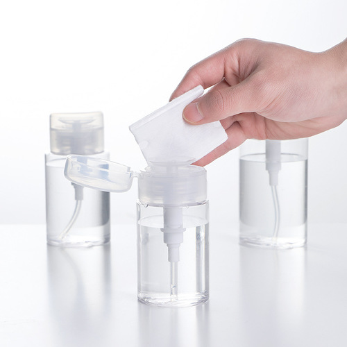 Travel press-pack bottle for portable cosmetics and makeup remover storage lotion and lotion empty bottle set when going out