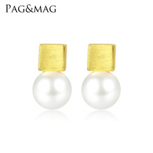 PAG&MAG 珍珠耳钉女S925银耳饰时尚耳环可爱气质女孩子耳饰品工厂