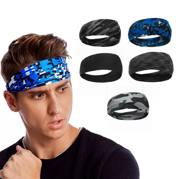 Amazon Same Style Outdoor Sports Anti-sweat Headband Men's and Women's Bicycle Sweat-guiding Headband Basketball Fitness Sweat-absorbing Headband