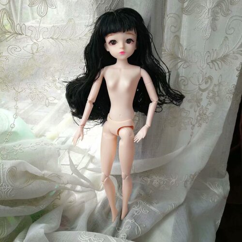 30cm doll head, plain body, vinyl toy, dress up, braided hair, 4d eyes, frosted glass eyes, 20 joints, 6 points