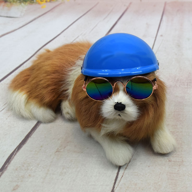 애완 동물 고양이 개 모자 파티 모자 애완 동물 보석 새로운 애완 동물 로커 모자 플라스틱 헬멧 안전 헬멧
