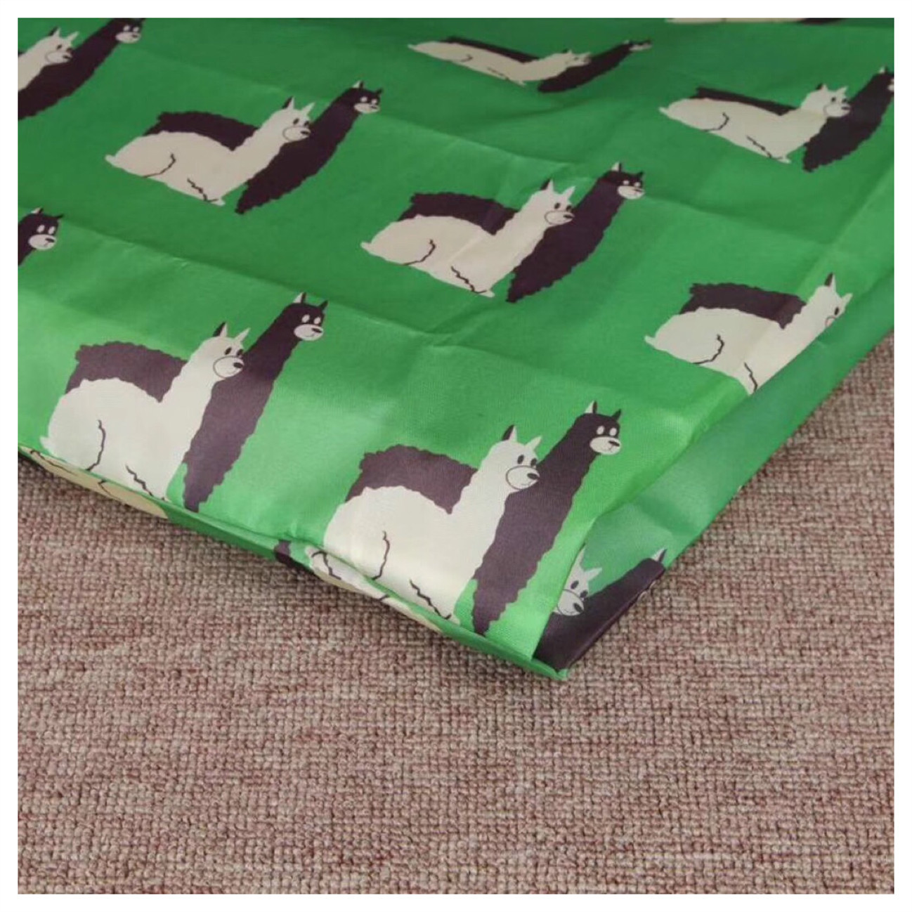 Fabricantes impreso portátil plegable bolsas de compras personalizado poliéster 210d impermeable bolsa chaleco portátil