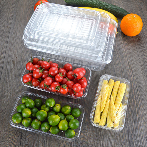 Petunia disposable plate pet plastic fresh food tray thickened supermarket fruit and vegetable packaging plate durian box 100 pieces