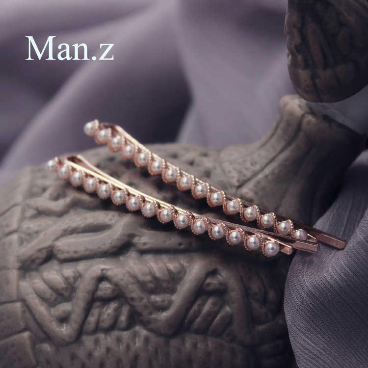 Japanese Style French Pearl Hairpin Hair Clip Japanese Wave Simple Hair Accessory Bangs Clip Ins