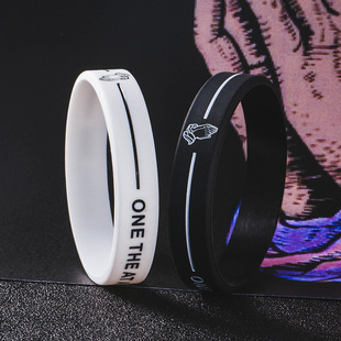 Trendy brand prayer hand pattern letter creative silicone bracelet for men and women hip-hop personality fashion wrist strap wholesale
