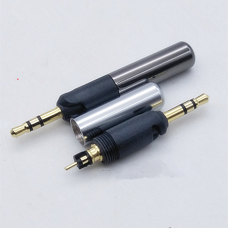 迷你版镀金2.5特殊立体声插头 3节双声道音频接头 焊接 尾孔3.9MM