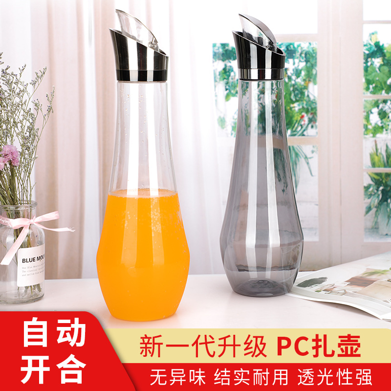 Jugo Cady Pot restaurante botella de agua fría con tapa transparente de gran capacidad cóctel jugo de ciruela agria olla taza de agua fría