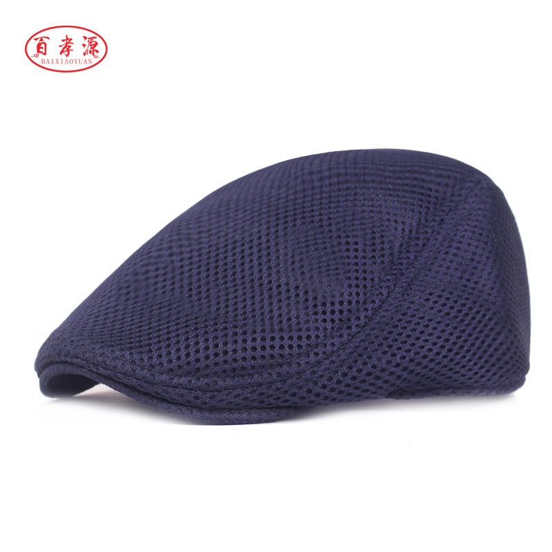 Baixiaoyuan malla de los hombres casquillo de malla casquillo de verano transpirable sombrero para el sol sombrero delantero estilo británico sombrero