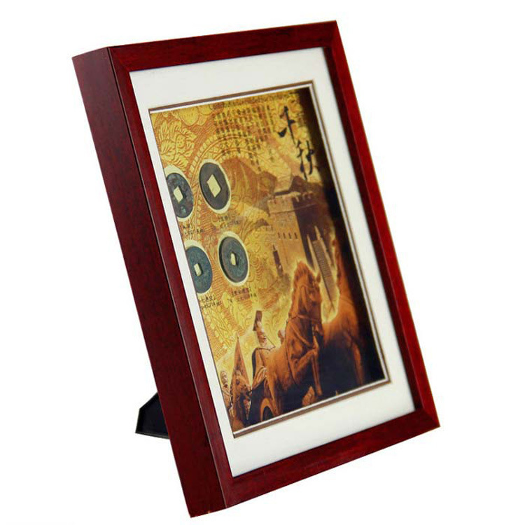Hongyi Customized Wooden Ancient Coin Photo Frame Stereo Thickeneded Hollow Commemorative Coin/Collection Copper Coin Gift Frame