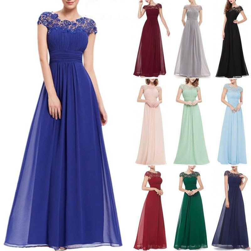 2026 Cross-Border New European and American Foreign Trade Women's Clothing Aliexpress Amazon Lace Dress Bridesmaid Evening Dress
