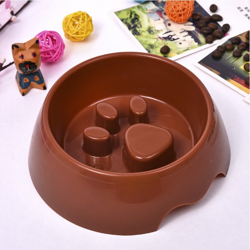 Nuevo Slow Food Pet Bowl Slow Food Bowl CONJUNTO DE ALIMENTOS PARA PERROS huellas de personalidad cachorro anti-choke Stop Food Bowl suministro directo de fábrica