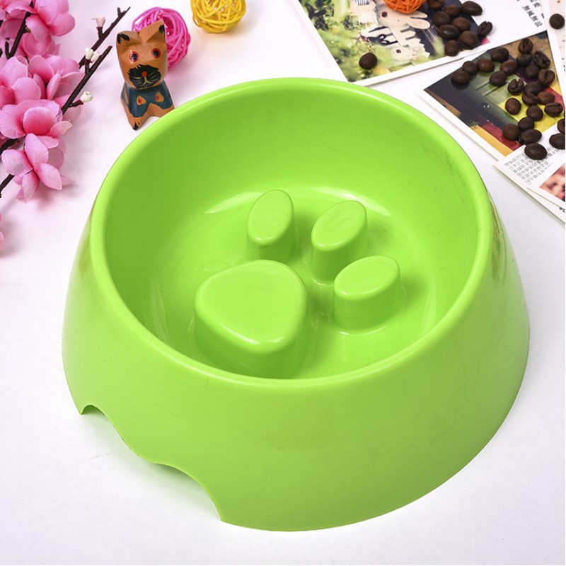 Nuevo Slow Food Pet Bowl Slow Food Bowl CONJUNTO DE ALIMENTOS PARA PERROS huellas de personalidad cachorro anti-choke Stop Food Bowl suministro directo de fábrica