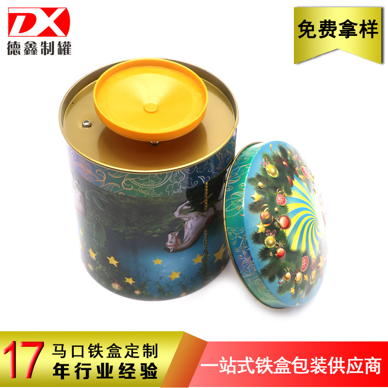 创意圣诞节礼品铁盒包装 马口铁礼品糖果盒 圣诞节糖果包装铁盒