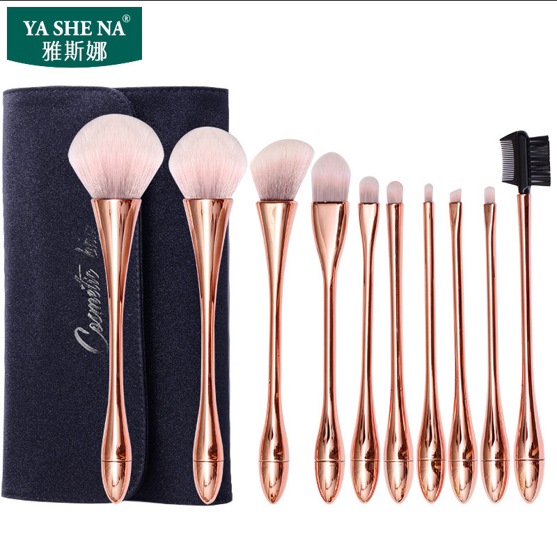 Yasna pequeña cintura maquillaje cepillo traje nuevo maquillaje belleza herramientas maquillaje cepillo conjunto completo de 10 pinceles de maquillaje image 16