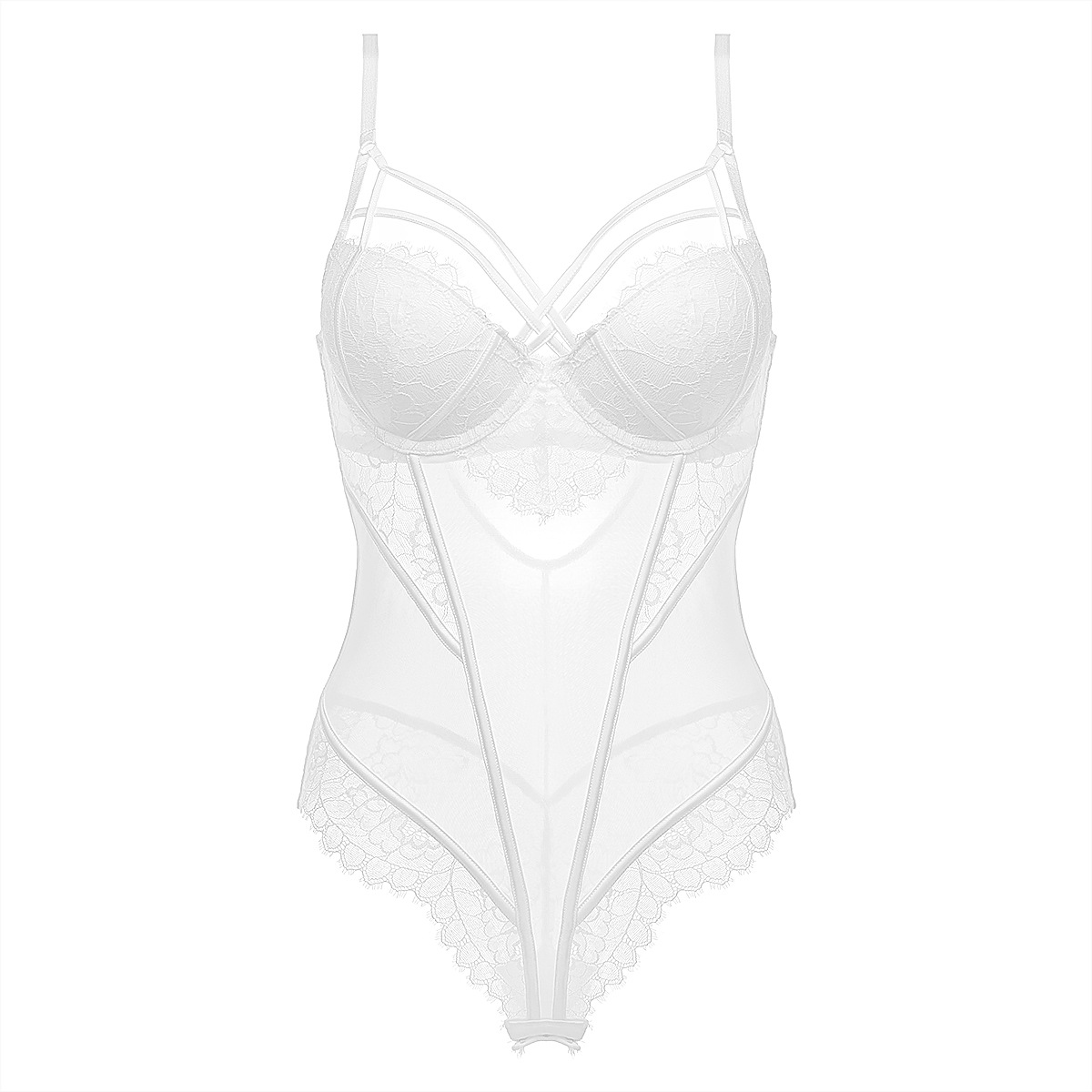 Directo de fábrica francés sexy mono seductora transparente encaje europeo y americano apretado sexy mono