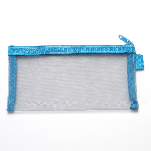 Long pen bag, transparent mesh storage test pen box, men's large-capacity stationery bag, simple girl student stationery box