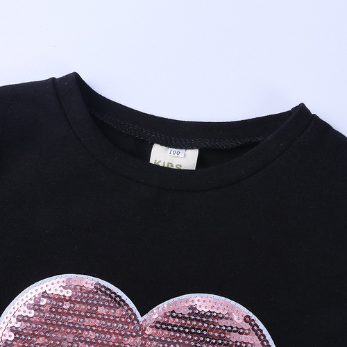 Girls Dress Summer Korean Cartoon Cotton Skirt Girls Solid Color Short Sleeve Children's Dress Children's Casual Skirt