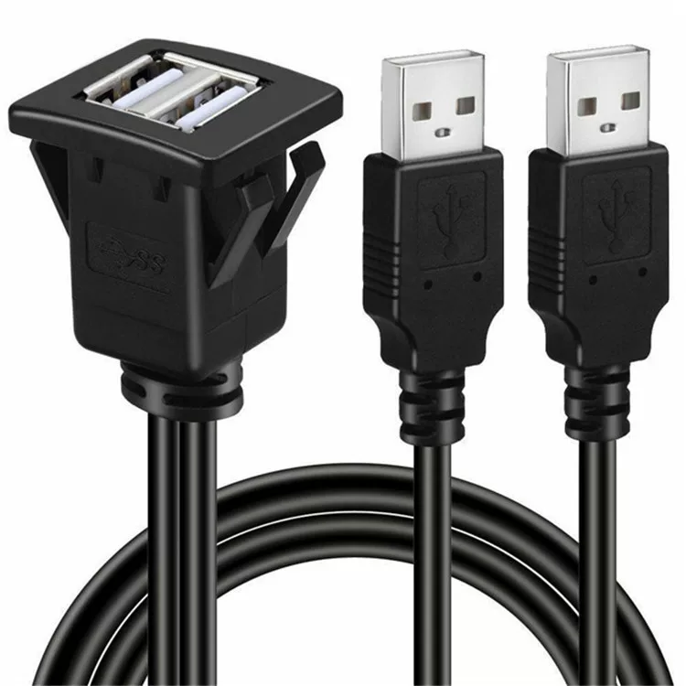 Холодная-распродажа двойной USB2.0 панельный проводной корабельный мотоциклетный приборная панель реклама для moeder водонадзорная линия удлинитель 1 метр