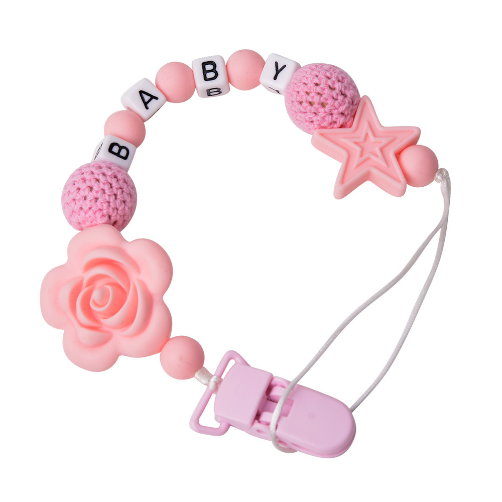 Amazon AliExpress Flower Pacifier Chain Baby Products Silicone Nipple Clip Tooth Gum Anti-drop Chain Anti-drop Belt