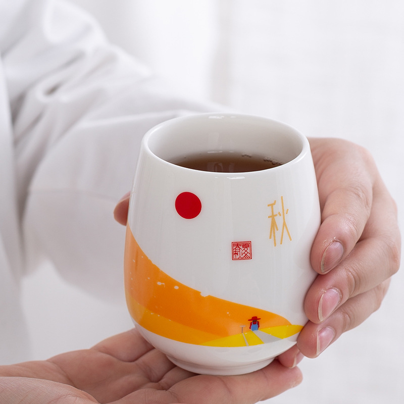 Original [primavera, verano, otoño, invierno] tazas de cerámica tazas de agua tazas de té mano regalos set al por mayor