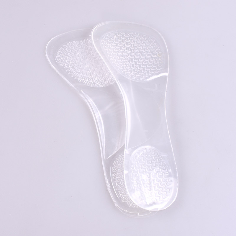 Precio de fábrica de silicona 3/4 almohadilla anti-desgaste pies anti-dolor frente Palma almohadilla de corrección Plantilla de tacón alto boca de pescado zapatos de cuero cómodo cojín de la jalea