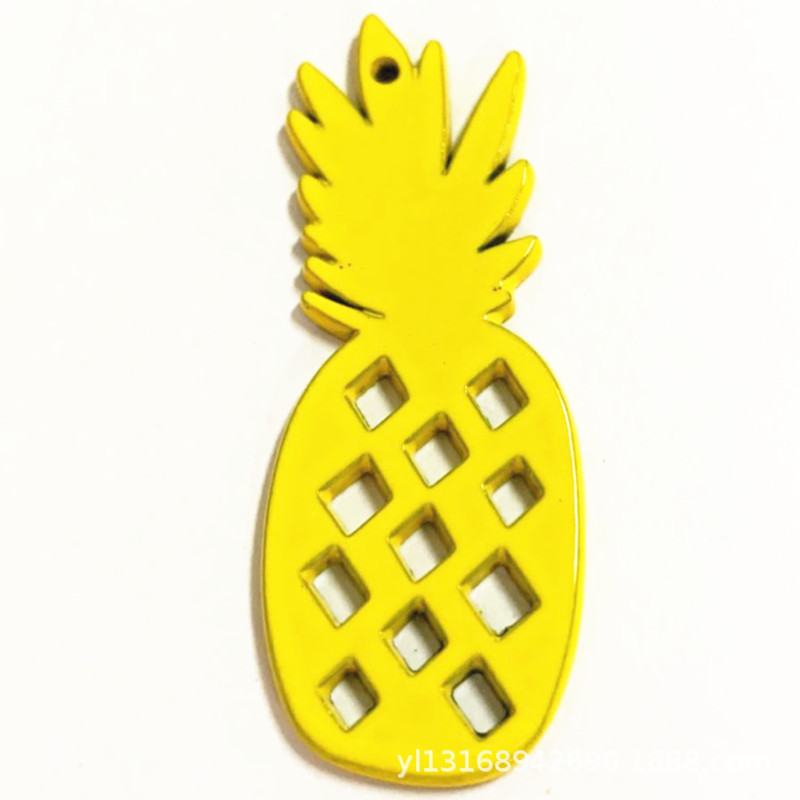 拉牌金属片拉牌五金件镂空植物水果图案拉牌喷漆拉链牌