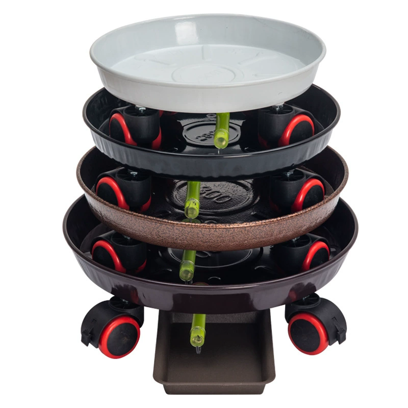 Тормозное колесо мобильный лоток для цветочного горшка универсальное колесо Круглый Утюг с водоприемной пластиной ременное колесо горшок базовый ролик