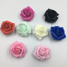 PE泡沫花4.5cm 玫瑰花頭仿真植物DIY情人節玫瑰婚慶裝飾花批發