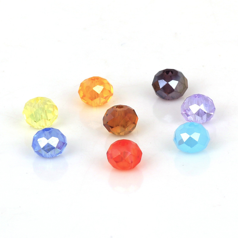 6mmフラットビーズ水晶ビーズホイールビーズdiyガラスビーズ散珠手作りビーズアクセサリー材料ブレスレット|undefined