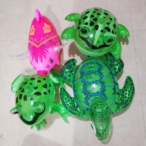 Flashing light inflatable turtle pvc leather toy cute pig stall night market with flashing light inflatable frog