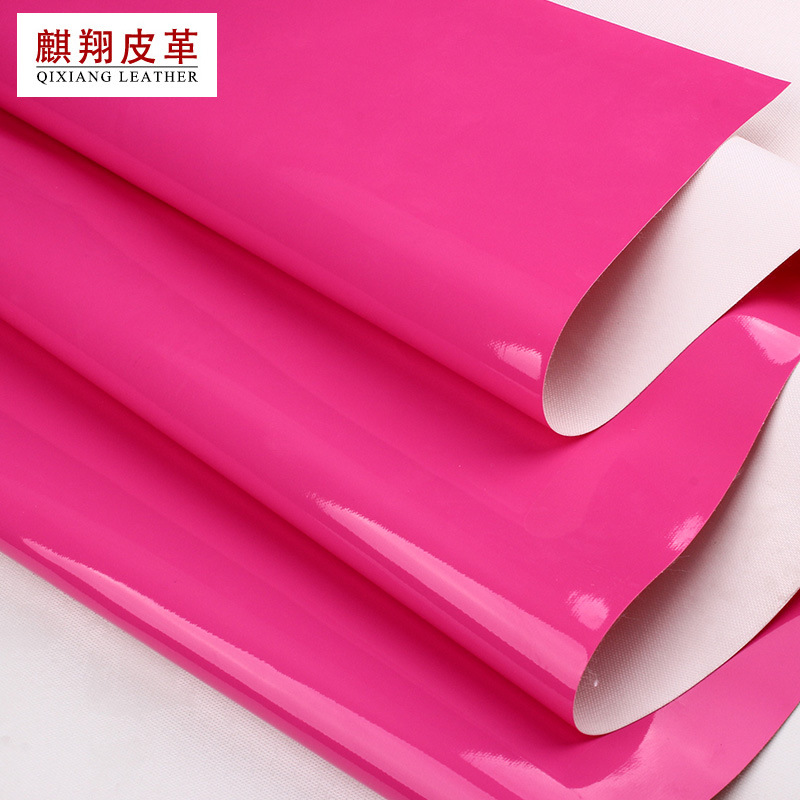 Spot mirror leather pvc leather fabric glossy smooth leather bags artificial leather cosmetic bag bag patent leather leather material