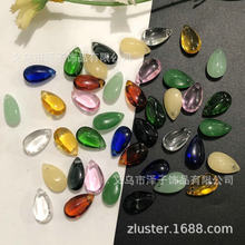 捷克琉璃8*14mm玉石玻璃水滴吊坠DIY耳饰头饰配件发饰首饰日韩