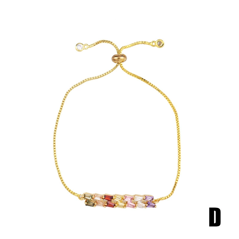 Bracelet BRB54, zirconium crystal micro-inlay, European style, multicolor options