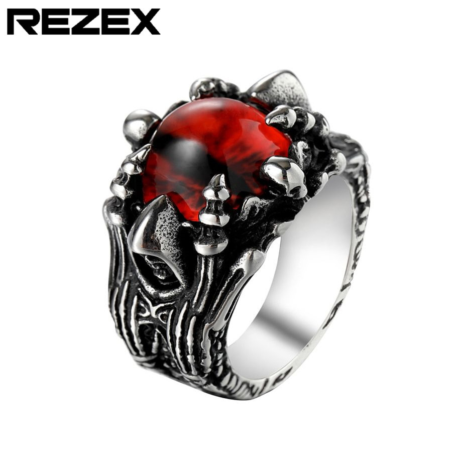 R0545-NK01 cross-border e-commerce wizard ghost red eyes Men's titanium steel ring foreign trade jewelry wholesale