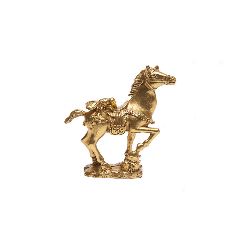 雄狮雕塑 铜马上蝇马生肖马摆件家居黄铜工艺饰品工厂批发