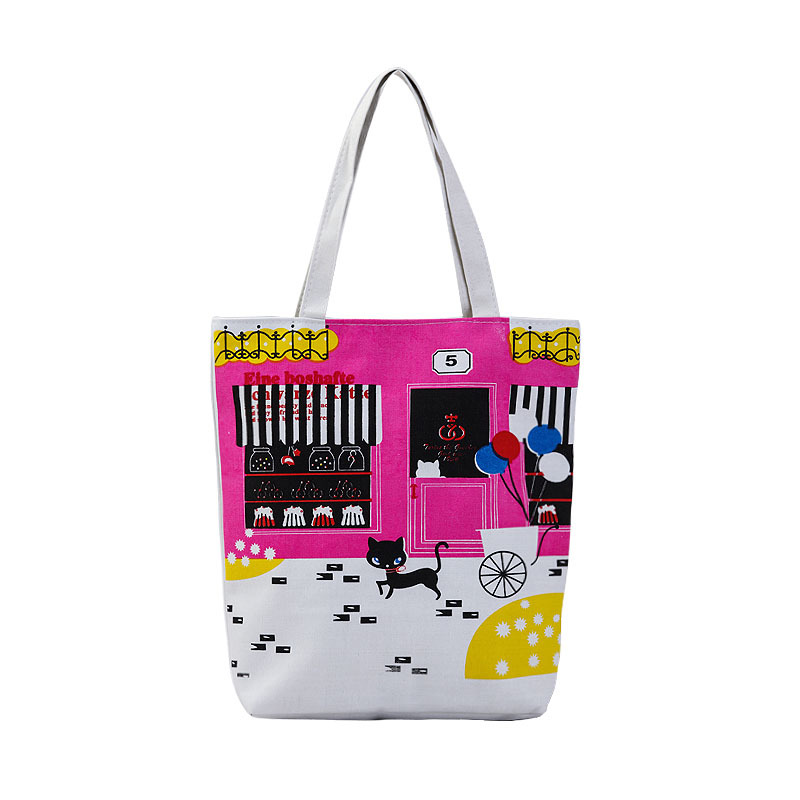 Nicho transfronterizo bolsa de lona casual de compras bolsa de mujer de gran capacidad bolsa de lona de mujer bolso impreso al por mayor