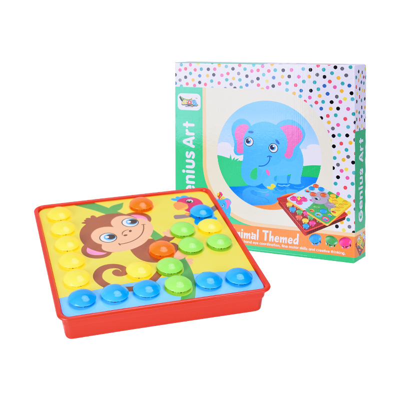 Botón DE LOS NIÑOS seta uñas rompecabezas color enchufe tablero DIY kindergarten aprendizaje bebé educación iluminación juguetes educación temprana