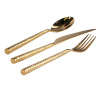 Modeling tableware Golden tableware stainless steel round stick solid unknown Western knife fork spoon hammer style