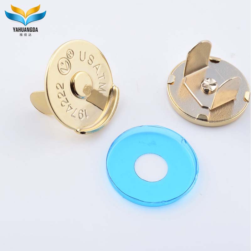 厂家直销双脚带盖磁扣包包全盖包边金属圆形免缝磁铁纽扣吸扣现货